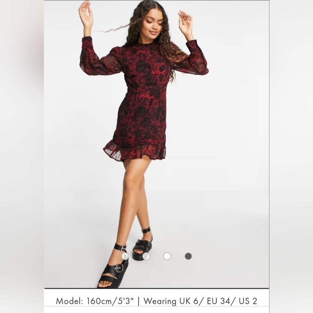 Topshop Petite pintuck mini dress in red Size 2